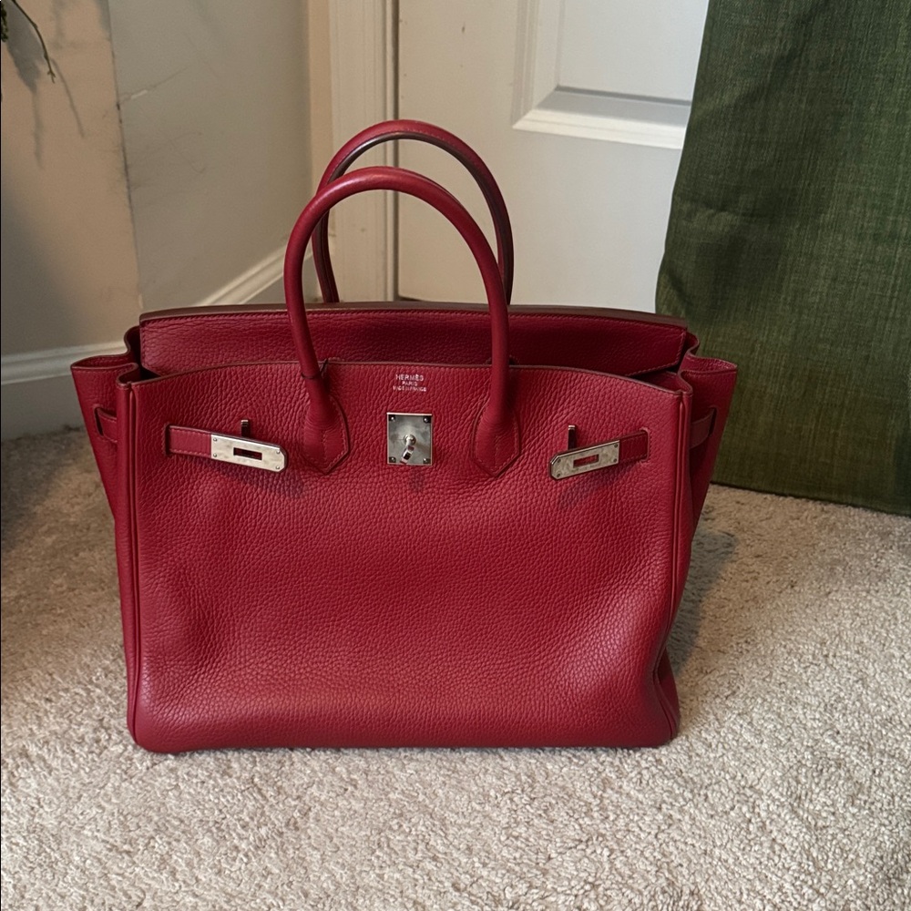 Hermès Red Leather Handbag